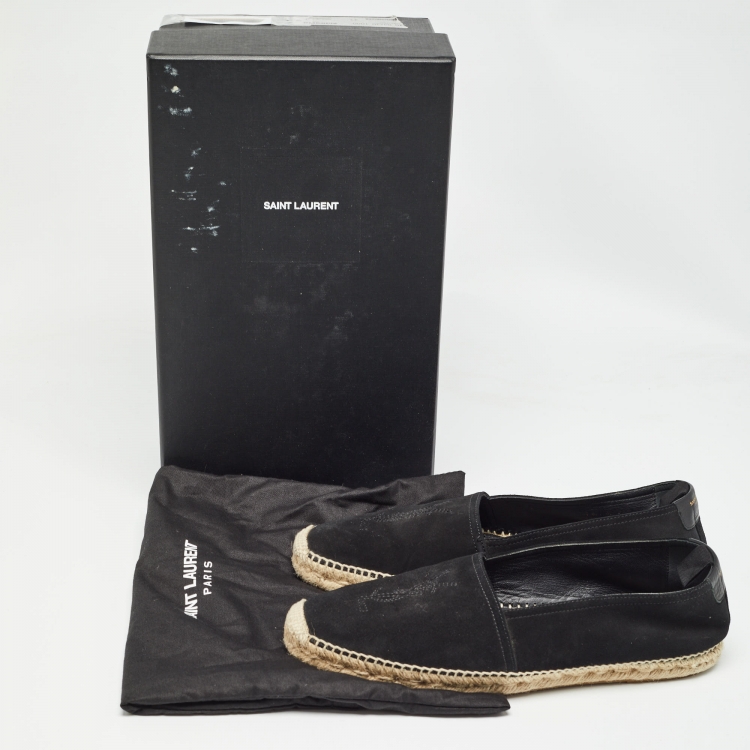 Pre Owned Saint Laurent Black Suede Cassandre Espadrilles Size 43