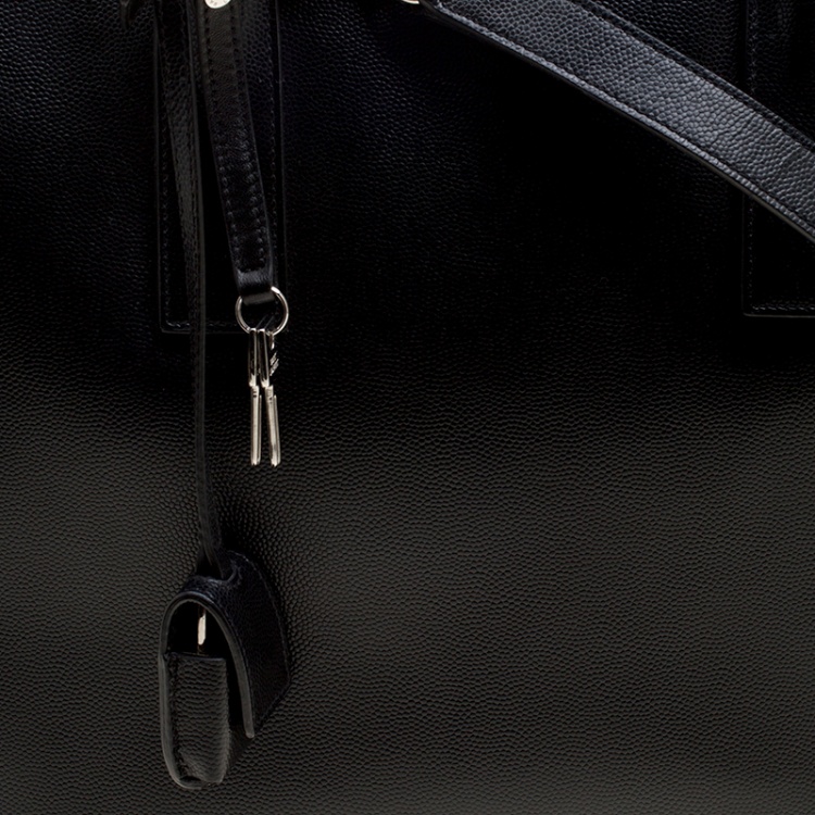 Pre Owned Saint Laurent Black Leather Museum Briefcase
