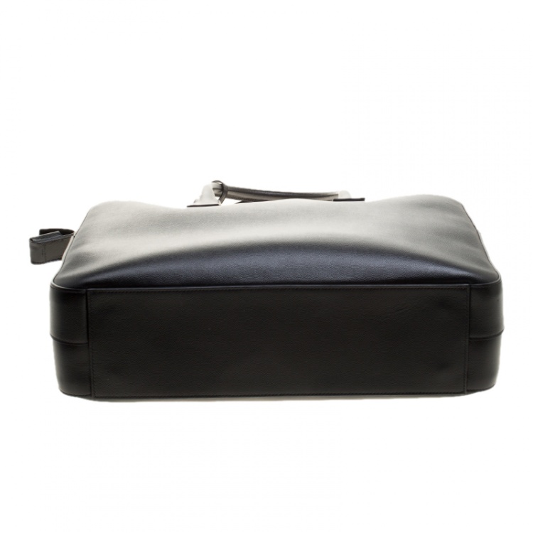 Pre Owned Saint Laurent Black Leather Museum Briefcase