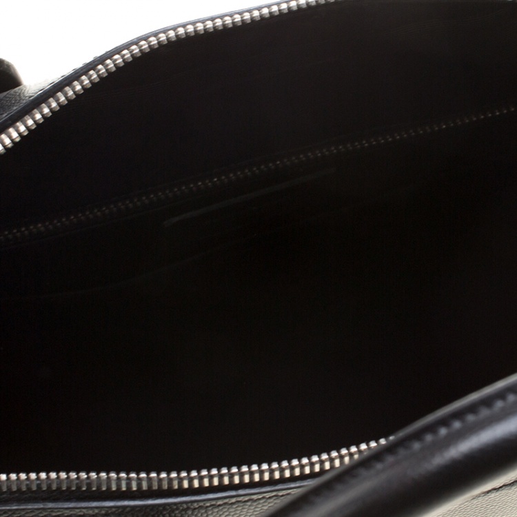 Pre Owned Saint Laurent Black Leather Museum Briefcase