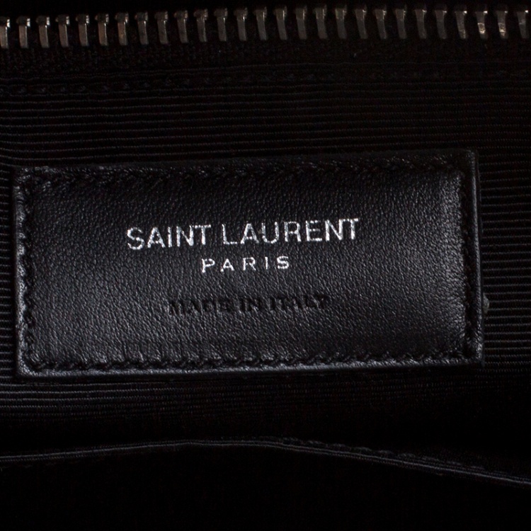 Pre Owned Saint Laurent Black Leather Museum Briefcase