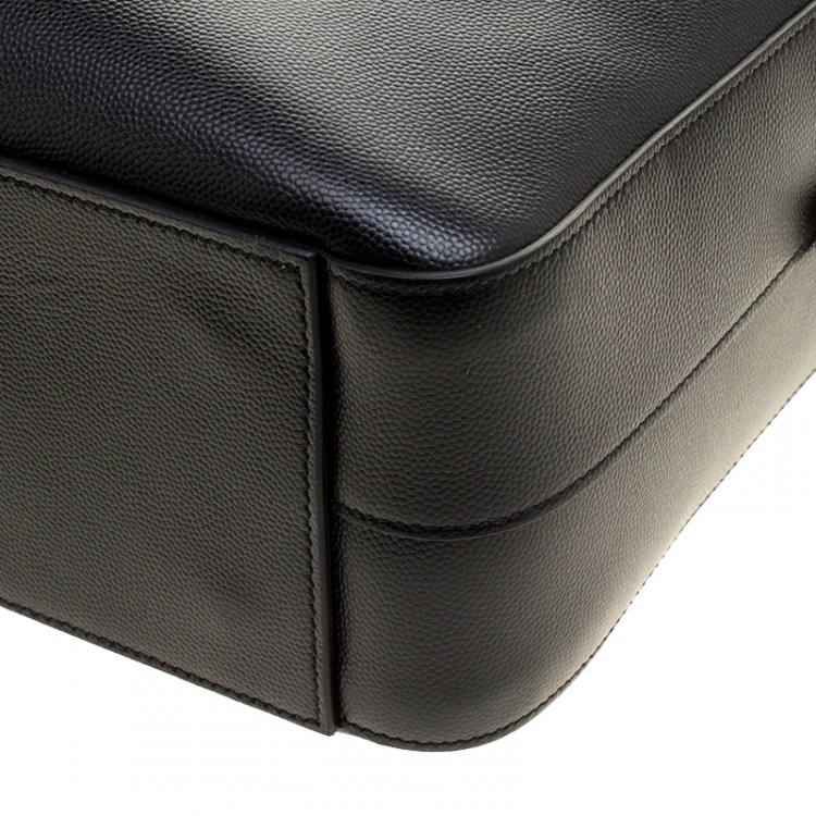 Pre Owned Saint Laurent Black Leather Museum Briefcase