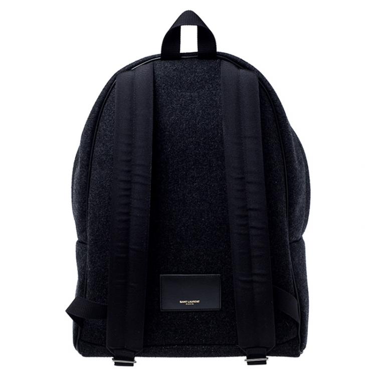 Pre Owned Saint Laurent Dark Grey Wool Classic Backpack