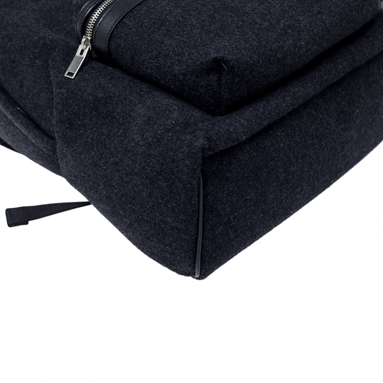 Pre Owned Saint Laurent Dark Grey Wool Classic Backpack