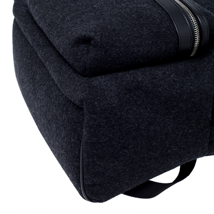 Pre Owned Saint Laurent Dark Grey Wool Classic Backpack