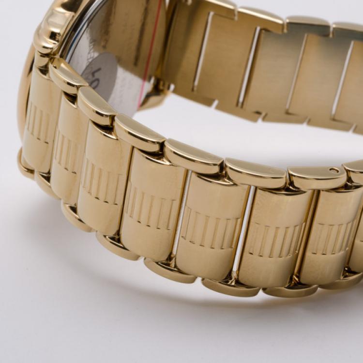 Pre Owned Yves Saint Laurent Full Gold Plated Herrenuhr Unisex Wristwatch