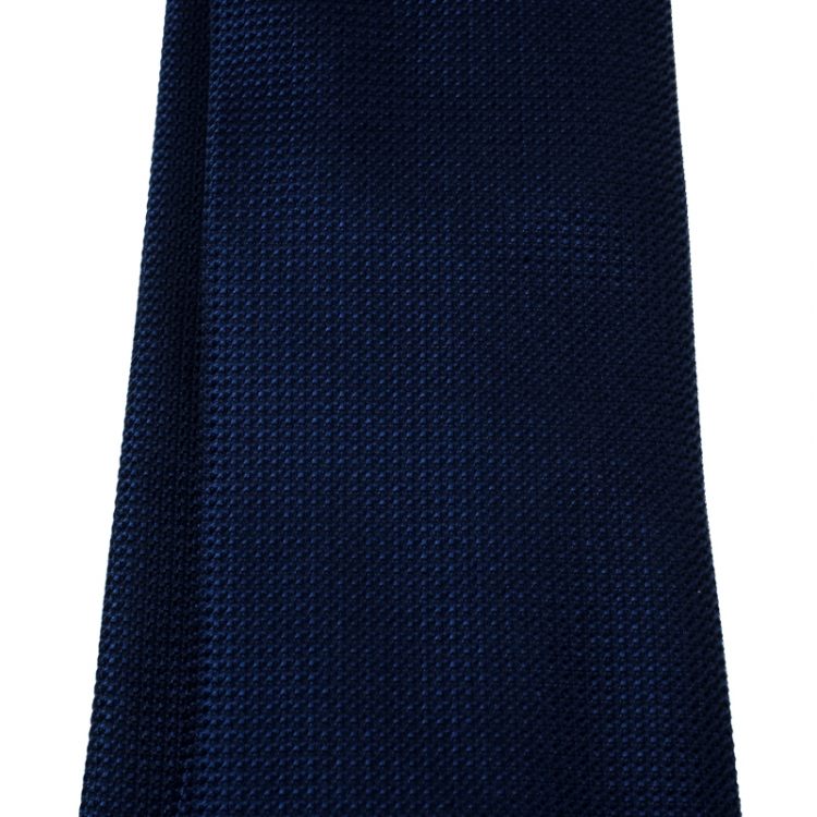Pre Owned Salvatore Ferragamo Blue Textured Silk Jacquard Tie