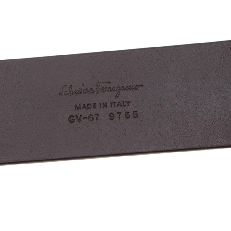 Pre Owned Salvatore Ferragamo Brown Leather Hickory Belt 115