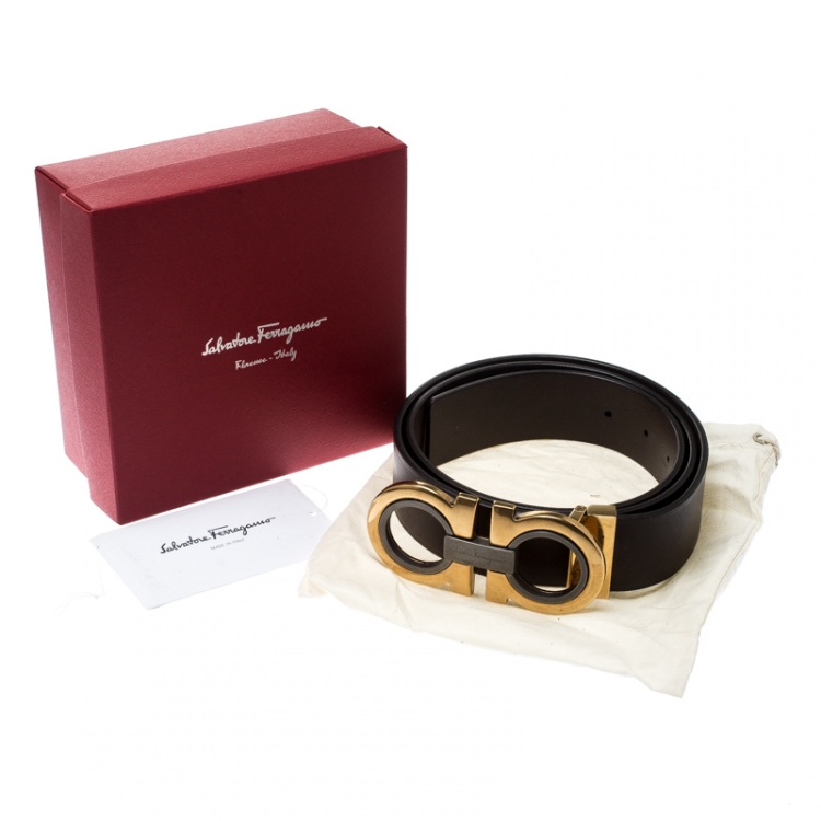 Pre Owned Salvatore Ferragamo Brown Leather Hickory Belt 115