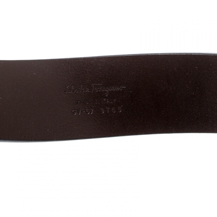 Pre Owned Salvatore Ferragamo Brown Leather Hickory Belt 105CM