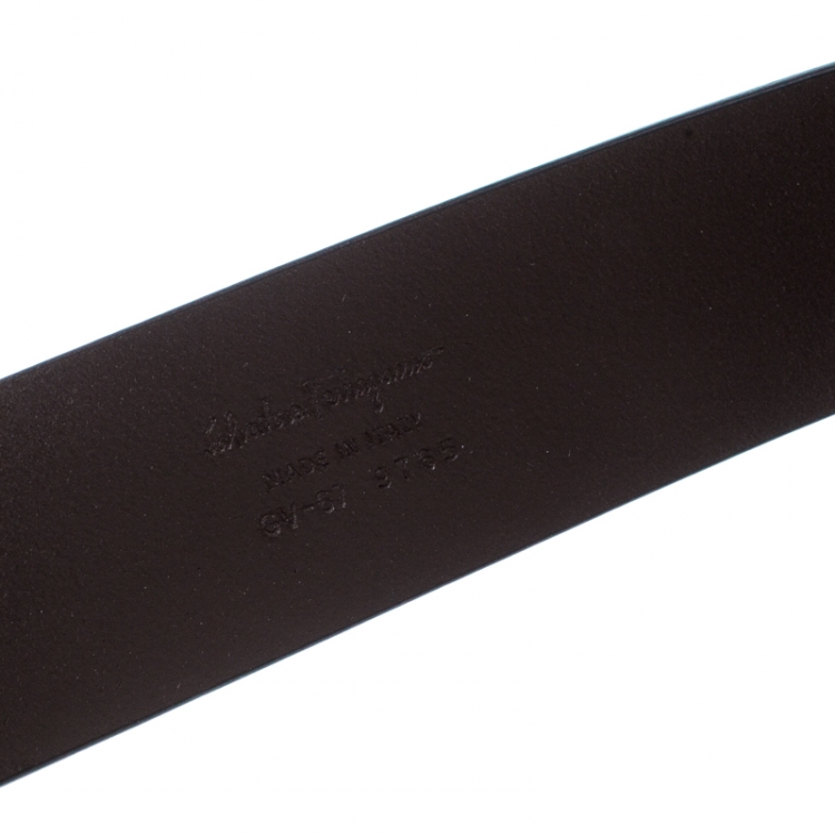 Pre Owned Salvatore Ferragamo Brown Leather Hickory Belt 115CM