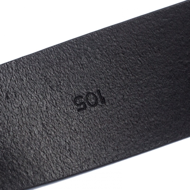 Pre Owned Salvatore Ferragamo Black Leather Gancini Belt 105 cm