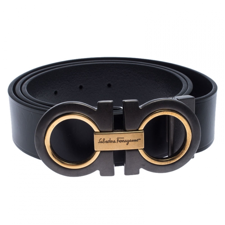 Salvatore Ferragamo Gancini Reversible Leather Belt - 105