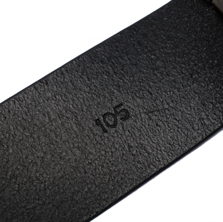 Pre Owned Salvatore Ferragamo Black Leather Gancini Belt 105CM