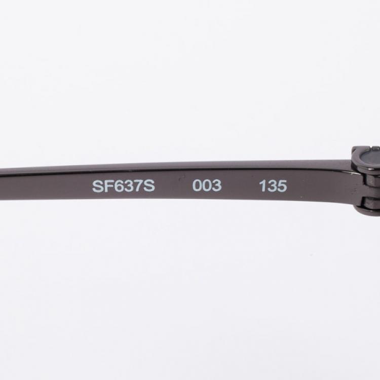 Pre Owned Salvatore Ferragamo Striped Grey 637S Oversized Men's Sunglasses