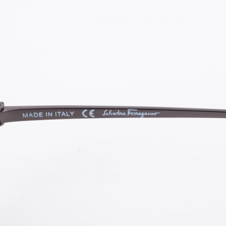 Pre Owned Salvatore Ferragamo Striped Grey 637S Oversized Men's Sunglasses