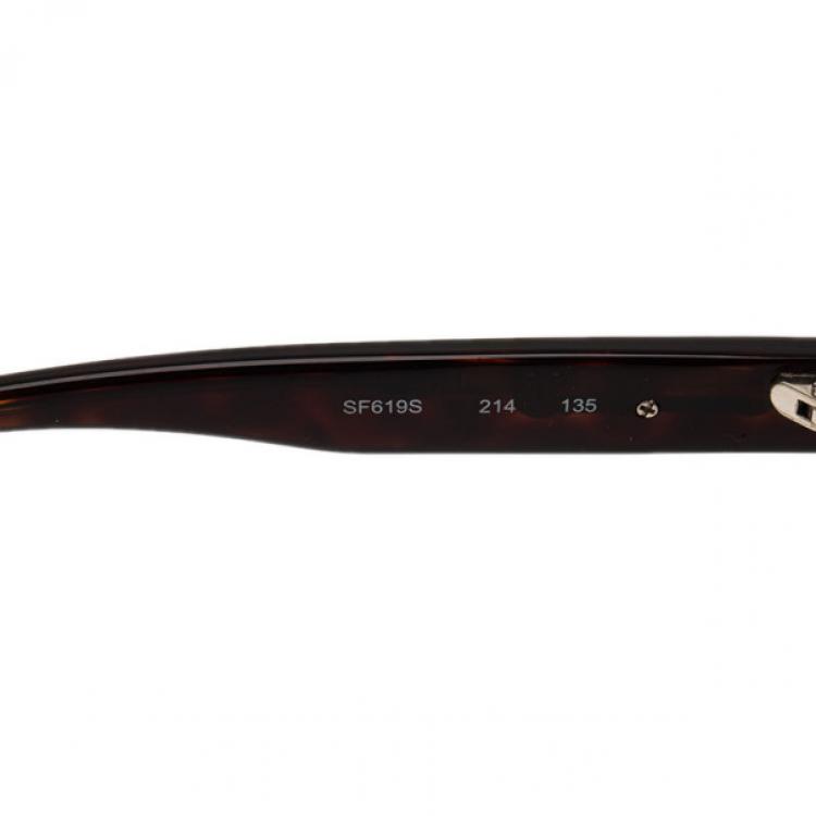 Pre Owned Salvatore Ferragamo Tortoise Frame SF619S Aviators