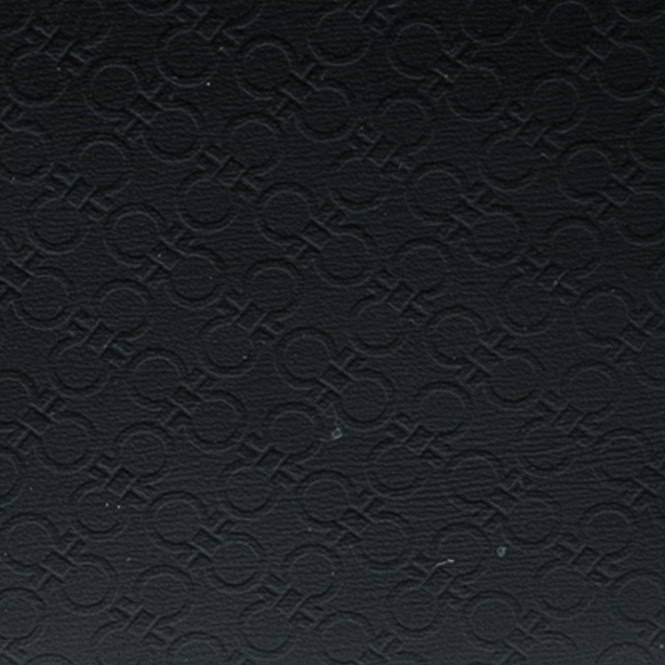Pre Owned Salvatore Ferragamo Black Leather Logo Embossed Bifold Wallet