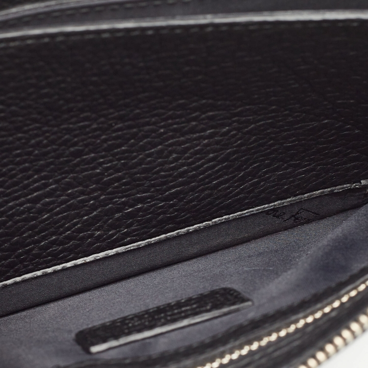 Pre Owned Salvatore Ferragamo Black Embossed Leather Firenze Gamma Clutch