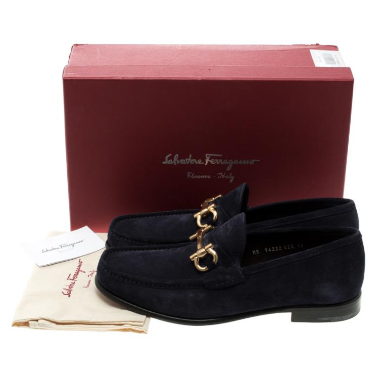 ferragamo blue suede shoes