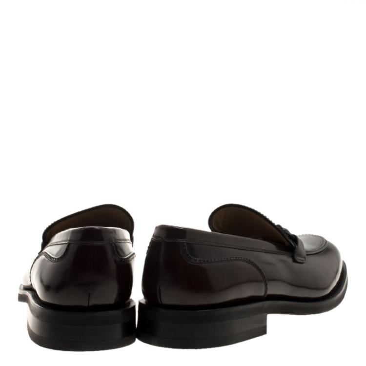 Pre Owned Salvatore Ferragamo Dark Brown Leather Falcone Loafers Size 44