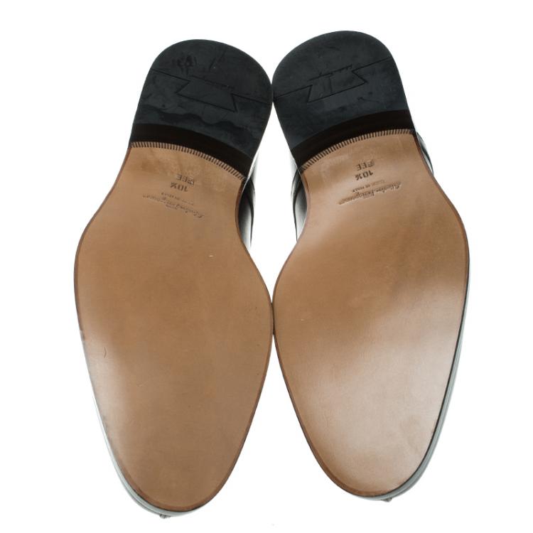مملوكة مسبقًا Salvatore Ferragamo Brown Leather Gustav Lace Up Derby Size 44.5