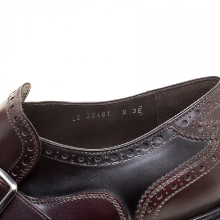Pre Owned Salvatore Ferragamo Two Tone Brogue Leather Genesis Fringe Detail Wingtip Loafers Size 43