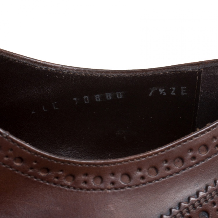 مملوكة مسبقًا Salvatore Ferragamo Brown Leather Brogue Oxfords Size 41.5