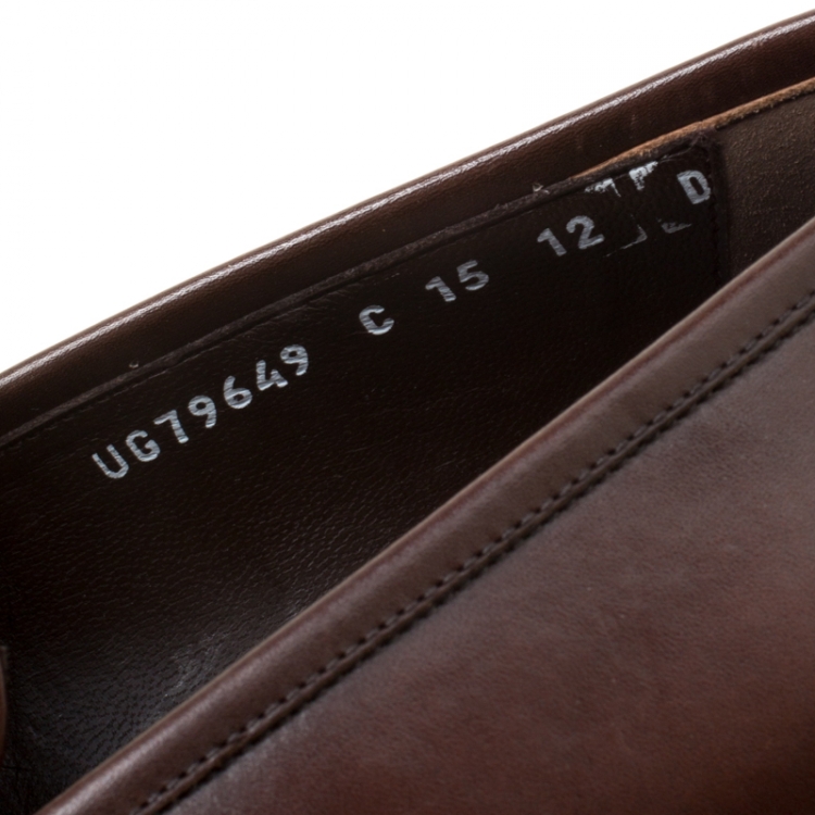 Pre Owned Salvatore Ferragamo Brown Leather Rocco Loafers Size 46