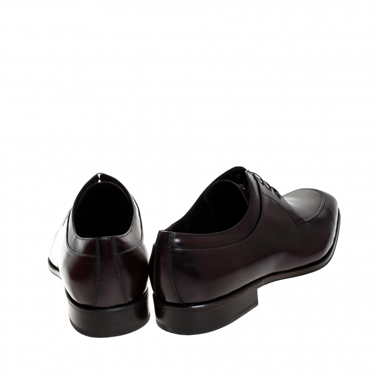 Pre Owned Salvatore Ferragamo Brown Leather Lanier Derby Size 44.5