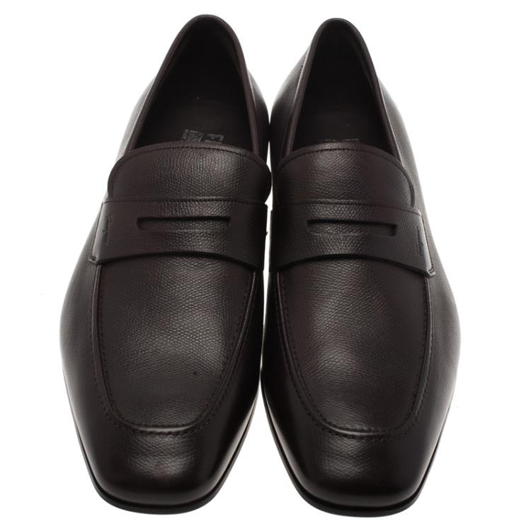 Pre Owned Salvatore Ferragamo Brown Leather Penny Loafers Size 44