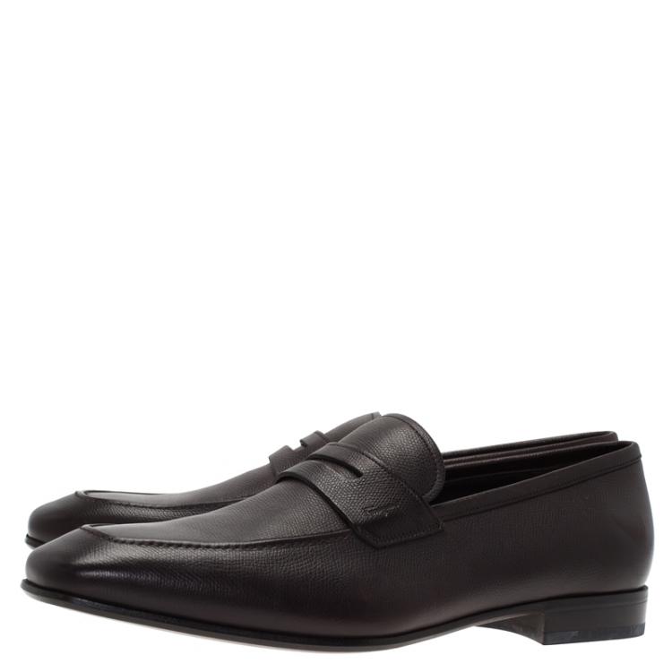 Pre Owned Salvatore Ferragamo Brown Leather Penny Loafers Size 44