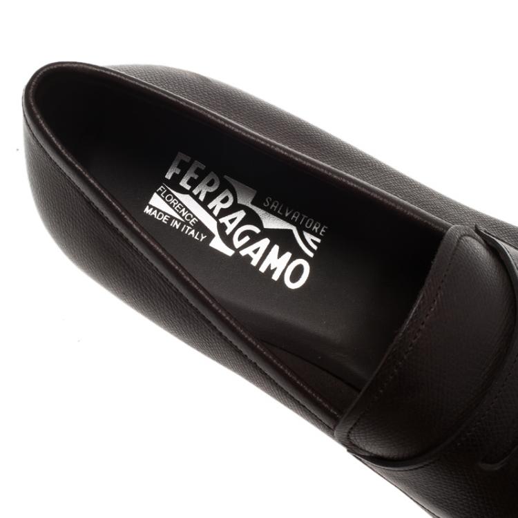 Pre Owned Salvatore Ferragamo Brown Leather Penny Loafers Size 44