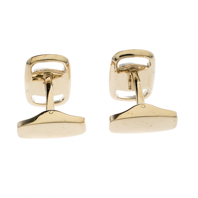 Pre Owned Salvatore Ferragamo Gold Tone Cufflinks