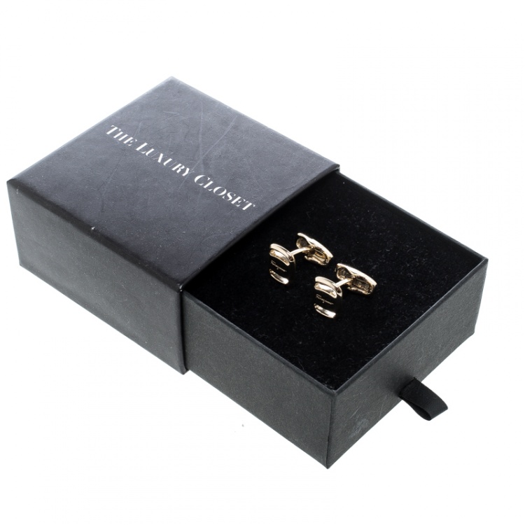 Pre Owned Salvatore Ferragamo Gold Tone Cufflinks