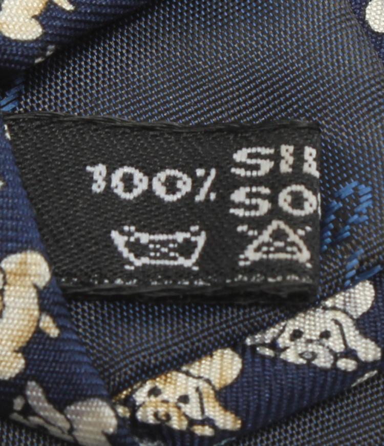 Pre Owned Salvatore Ferragamo Navy Blue Dog Silk Print Tie