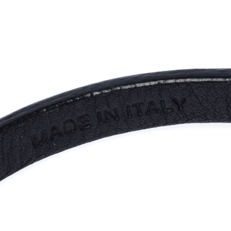 Pre Owned Salvatore Ferragamo Black Double Gancio Leather Bracelet