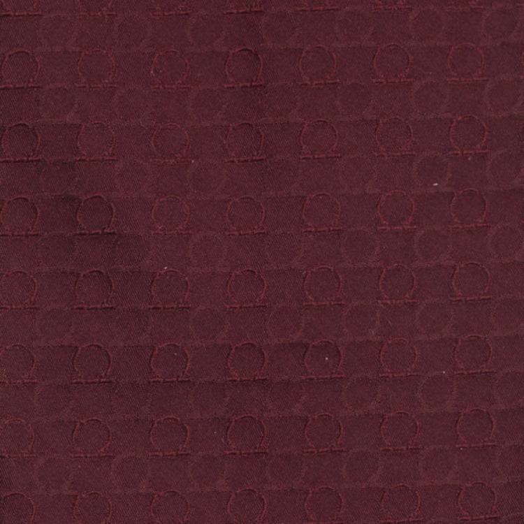 Pre Owned Salvatore Ferragamo Burgundy Gancini Print Silk Tie