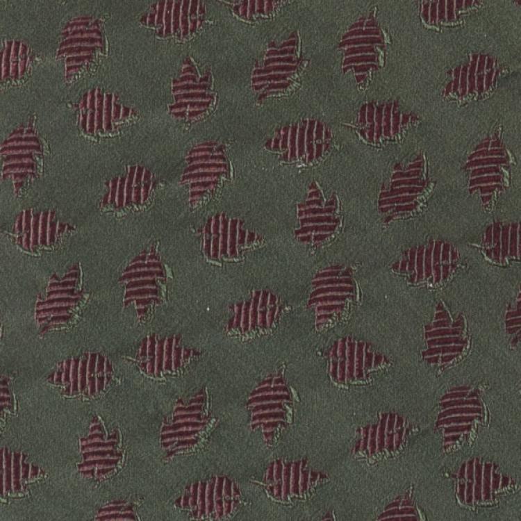 Pre Owned Salvatore Ferragamo Green Burgundy Silk Tie