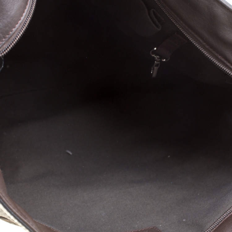 Pre Owned Salvatore Ferragamo Dark Brown Pebbled Leather Top Handle Bag