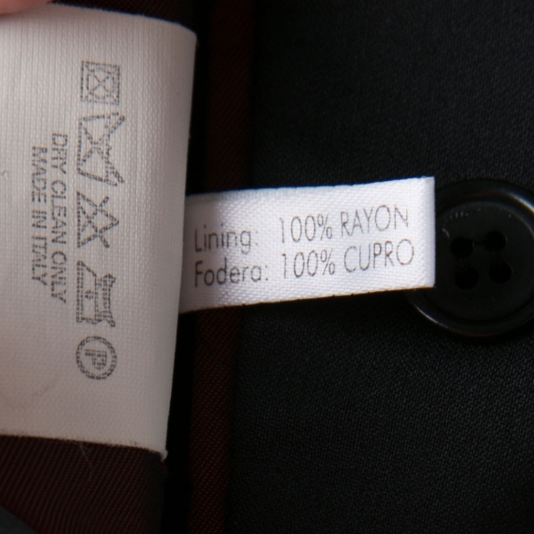 Pre Owned Salvatore Ferragamo Black Satin Lapel and Panel Detail Wool Suit XXL