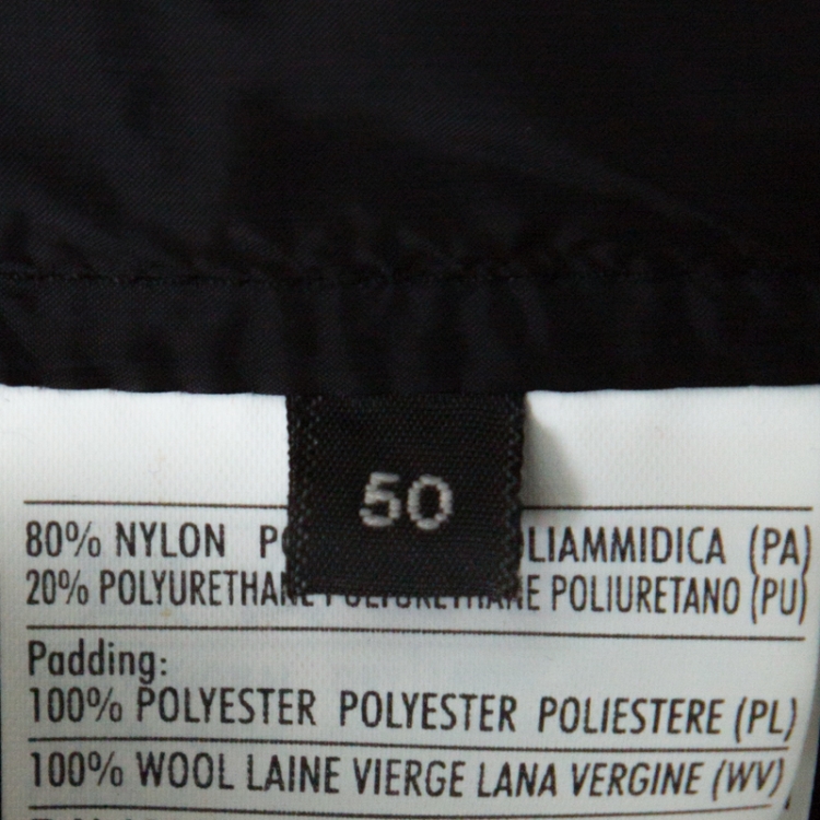 Pre Owned Salvatore Ferragamo Black Diamond Quilted and Rib Knit Jacket L 