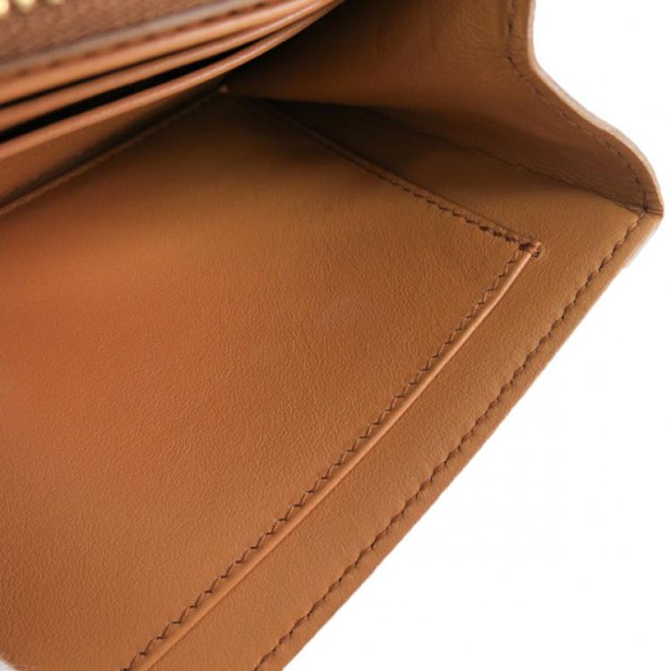 Pre Owned Salvatore Ferragamo Brown Leather Checkbook Wallet