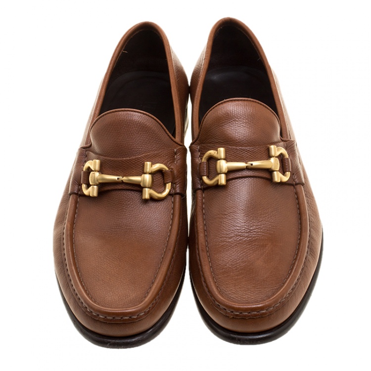 Pre Owned Salvatore Ferragamo Brown Leather Mason Loafers Size 43