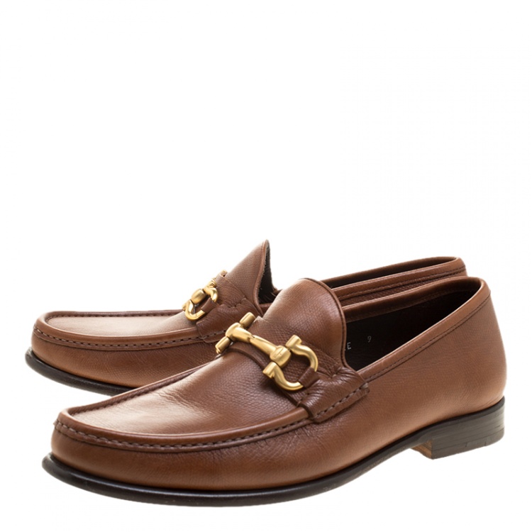 Pre Owned Salvatore Ferragamo Brown Leather Mason Loafers Size 43
