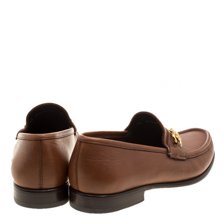 Pre Owned Salvatore Ferragamo Brown Leather Mason Loafers Size 43