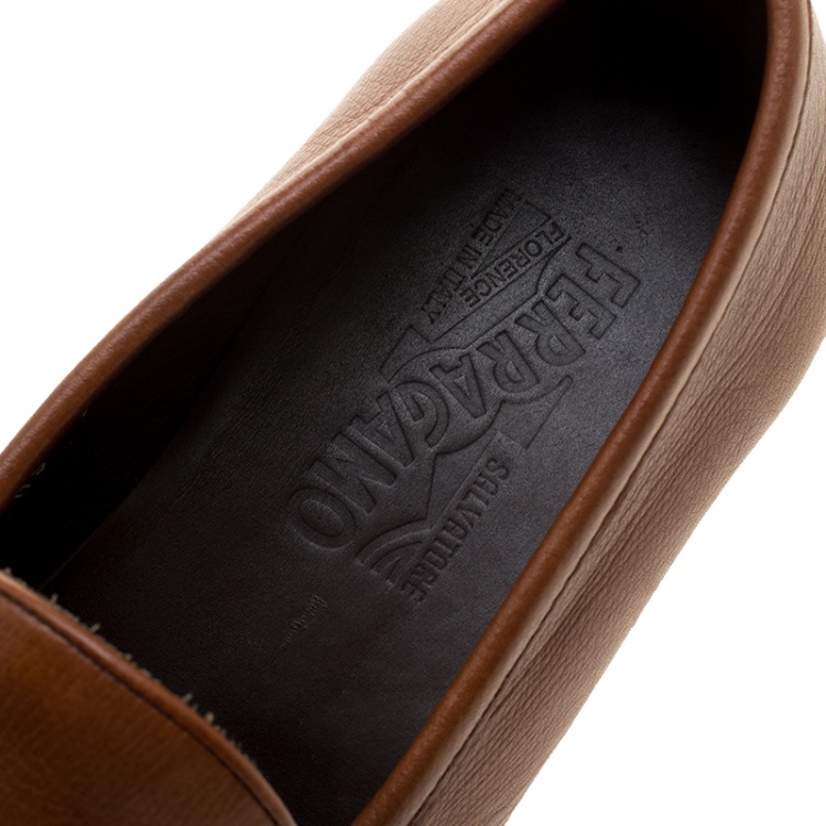Pre Owned Salvatore Ferragamo Brown Leather Mason Loafers Size 43