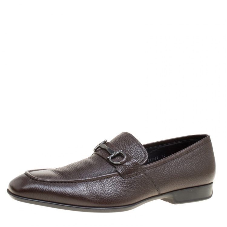 Pre Owned Salvatore Ferragamo Brown Leather Loafers Size 46