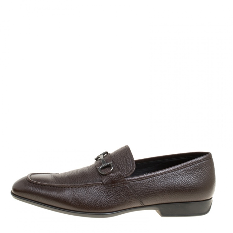 Pre Owned Salvatore Ferragamo Brown Leather Loafers Size 46