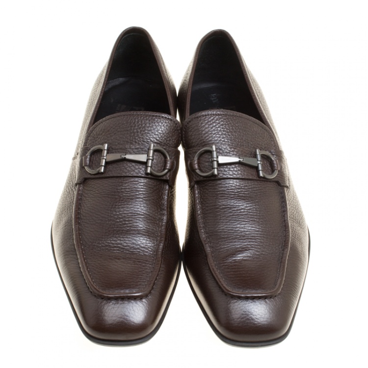 Pre Owned Salvatore Ferragamo Brown Leather Loafers Size 46